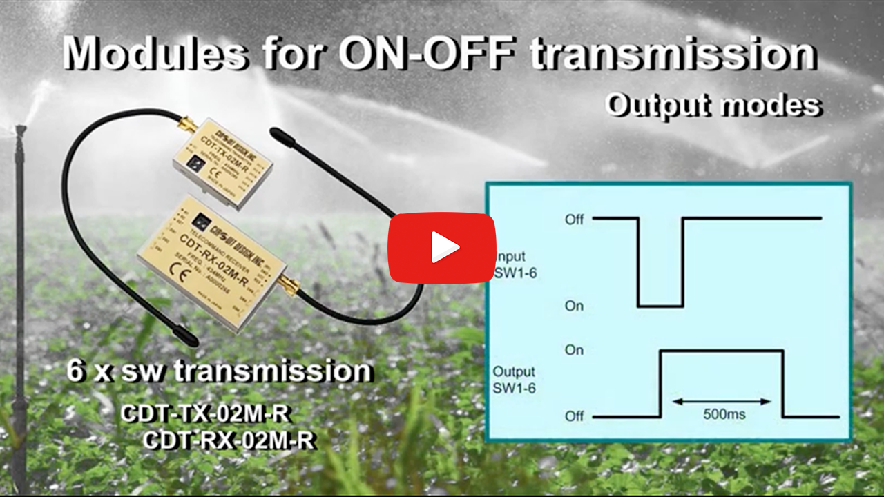 [ Video ] [ CDT-TX-02M-R, CDT-RX-02M-R ] – Introducing the telecommand transmitter and receiver for 434 MHz ISM band.